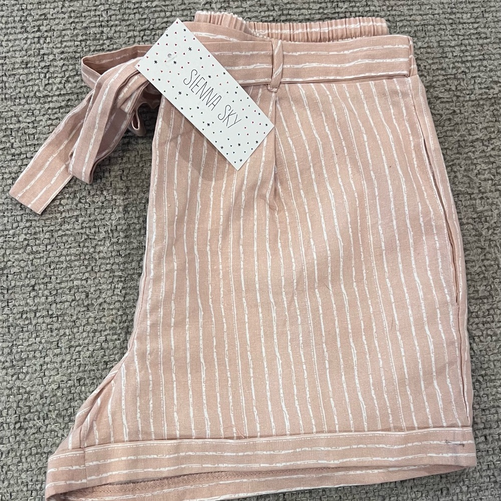 Sienna Sky Peach Striped Shorts
